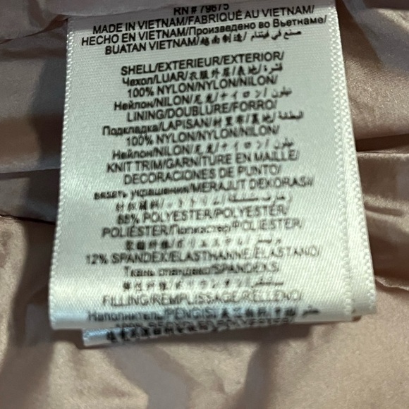 BCBGMAXAZRIA Feather Free Eco Friendly Fill Dusty Rose Jacket Sz Small - Picture 6 of 10